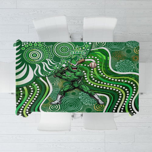Melbourne Stars Tablecloth Indigenous Dot Art Superhero Batter Tribal Pattern