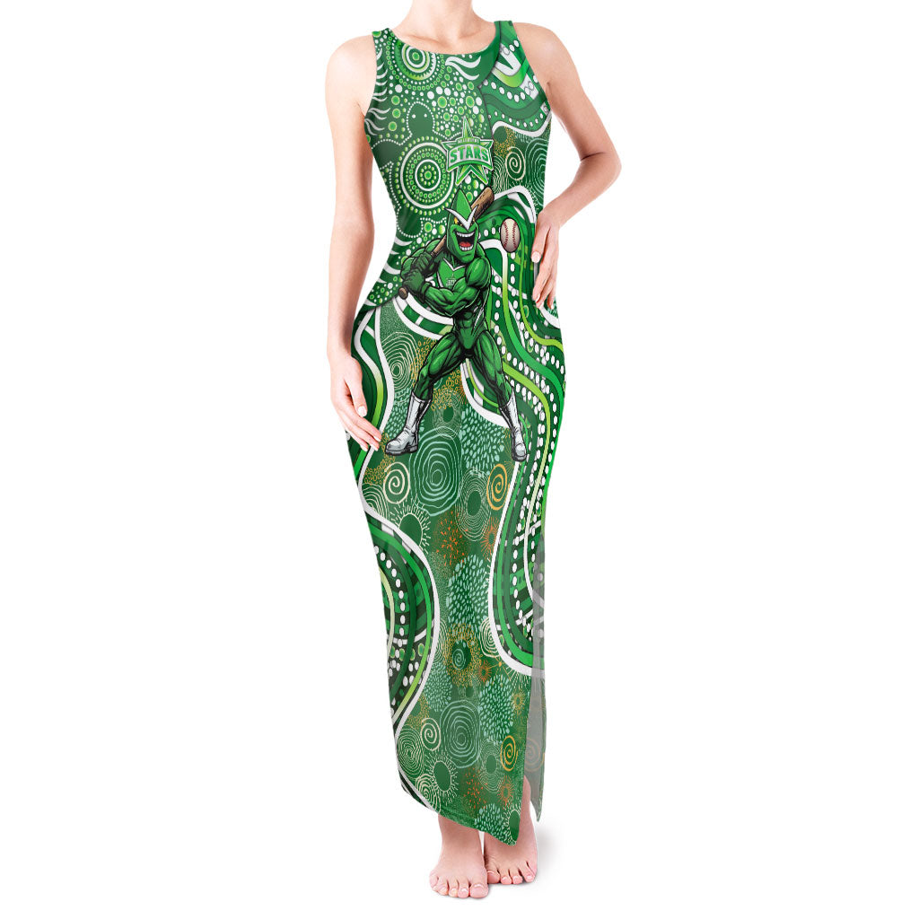 Melbourne Stars Tank Maxi Dress Indigenous Dot Art Superhero Batter Tribal Pattern