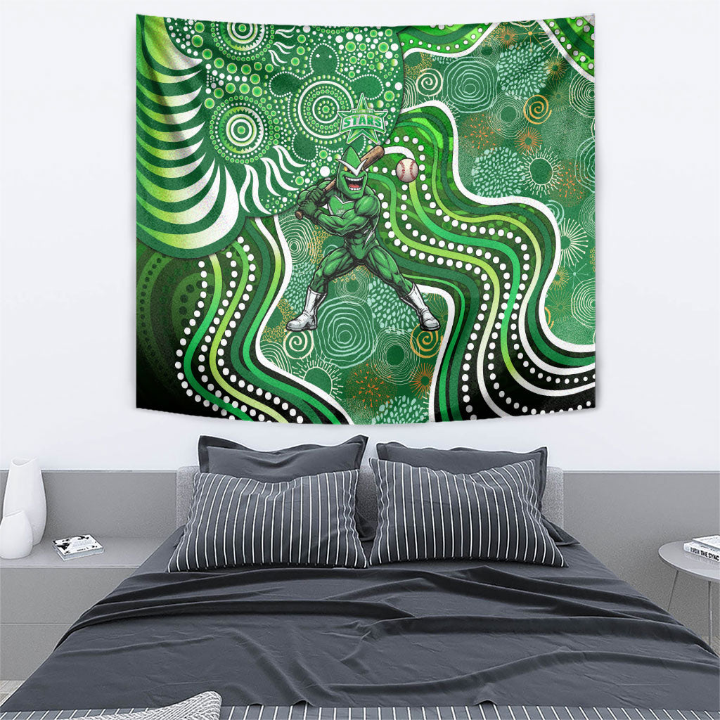Melbourne Stars Tapestry Indigenous Dot Art Superhero Batter Tribal Pattern