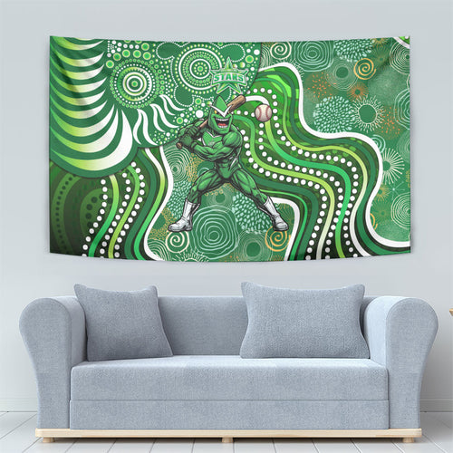 Melbourne Stars Tapestry Indigenous Dot Art Superhero Batter Tribal Pattern