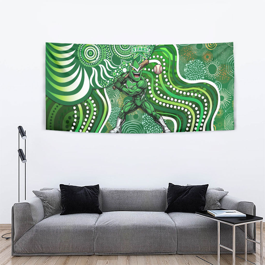 Melbourne Stars Tapestry Indigenous Dot Art Superhero Batter Tribal Pattern