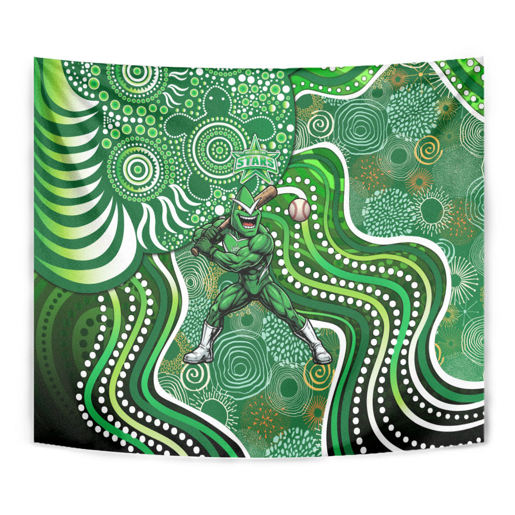 Melbourne Stars Tapestry Indigenous Dot Art Superhero Batter Tribal Pattern