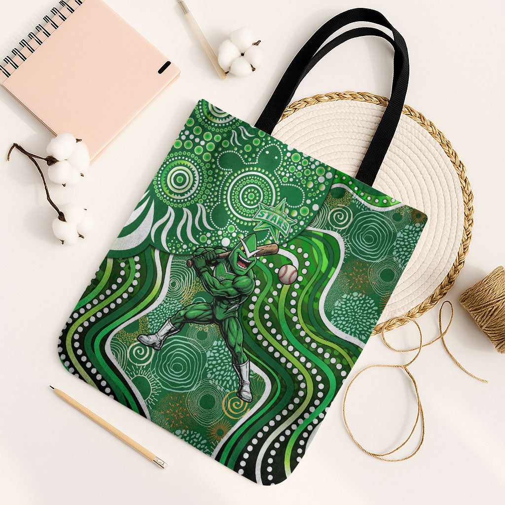 Melbourne Stars Tote Bag Indigenous Dot Art Superhero Batter Tribal Pattern