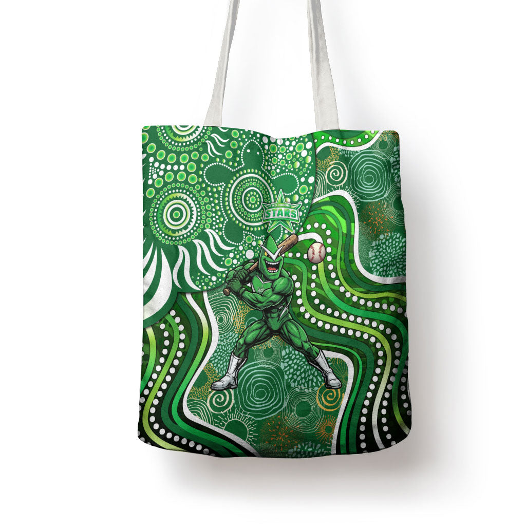 Melbourne Stars Tote Bag Indigenous Dot Art Superhero Batter Tribal Pattern