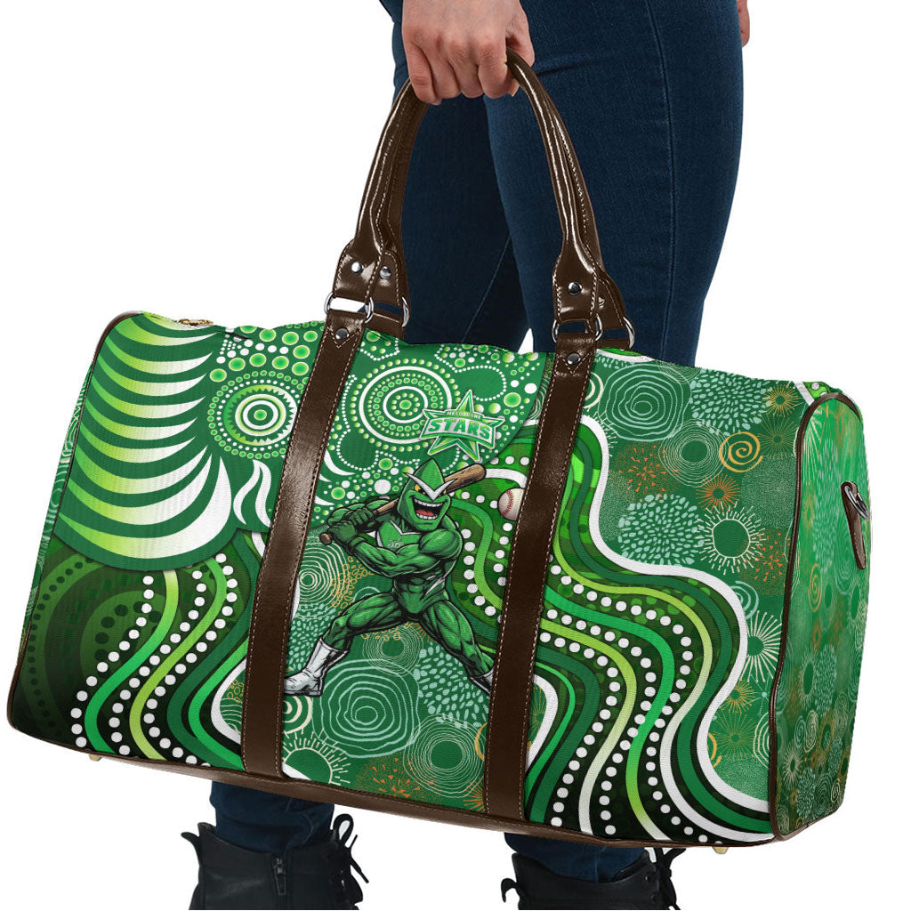 Melbourne Stars Travel Bag Indigenous Dot Art Superhero Batter Tribal Pattern