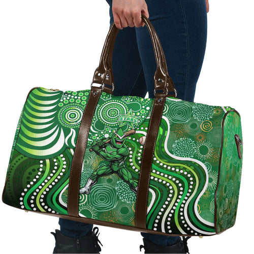 Melbourne Stars Travel Bag Indigenous Dot Art Superhero Batter Tribal Pattern
