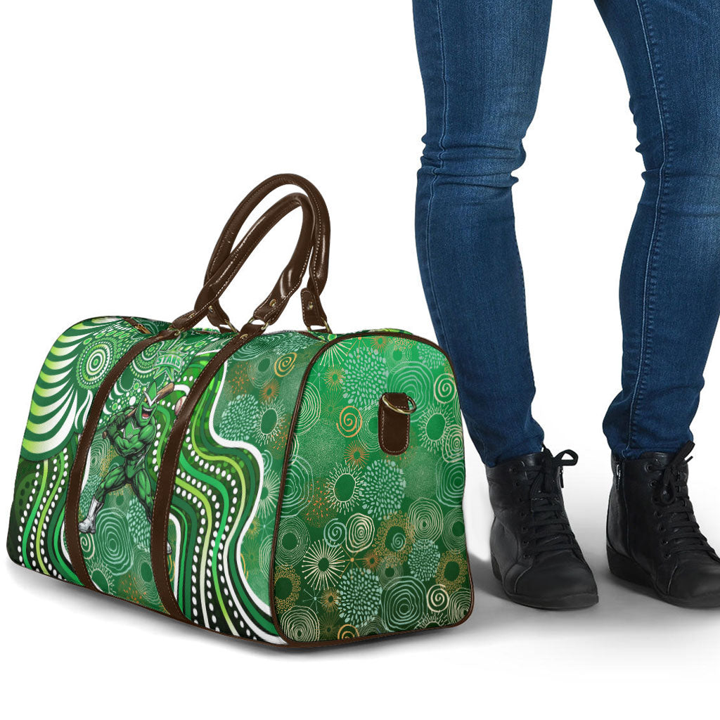 Melbourne Stars Travel Bag Indigenous Dot Art Superhero Batter Tribal Pattern