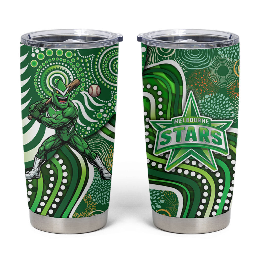 Melbourne Stars Tumbler Cup Indigenous Dot Art Superhero Batter Tribal Pattern