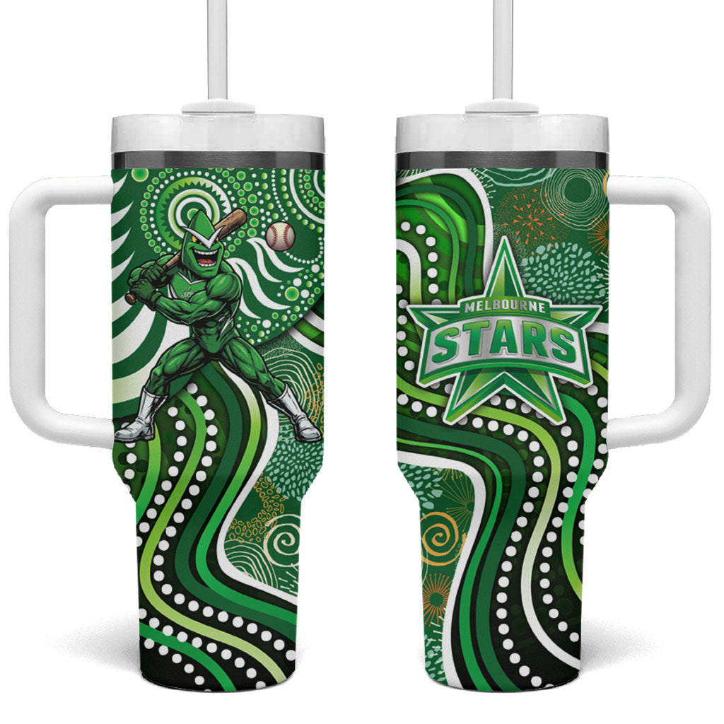 Melbourne Stars Tumbler With Handle Indigenous Dot Art Superhero Batter Tribal Pattern
