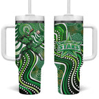 Melbourne Stars Tumbler With Handle Indigenous Dot Art Superhero Batter Tribal Pattern