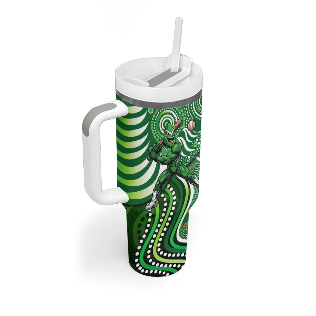Melbourne Stars Tumbler With Handle Indigenous Dot Art Superhero Batter Tribal Pattern