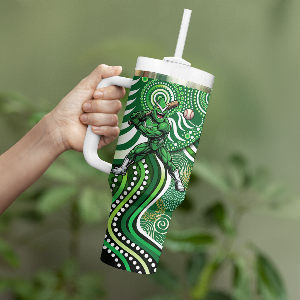 Melbourne Stars Tumbler With Handle Indigenous Dot Art Superhero Batter Tribal Pattern