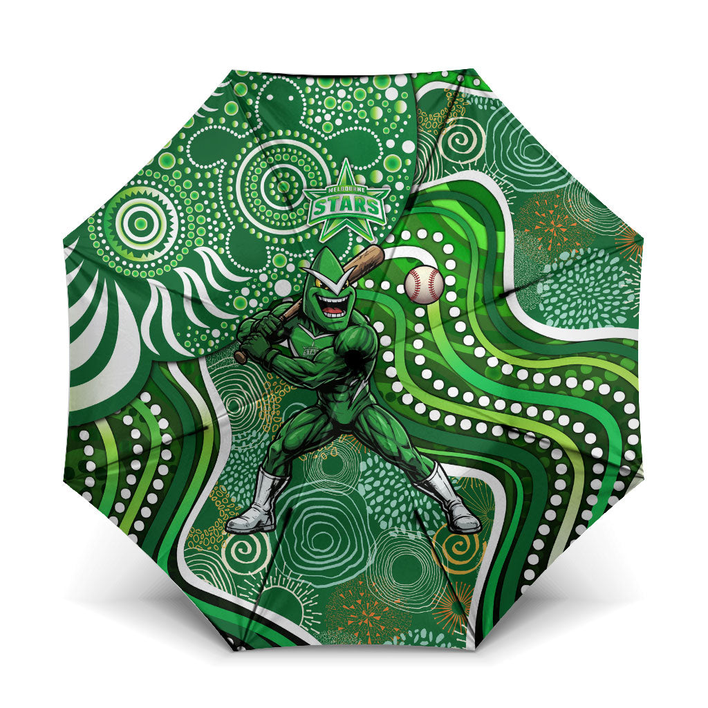 Melbourne Stars Umbrella Indigenous Dot Art Superhero Batter Tribal Pattern