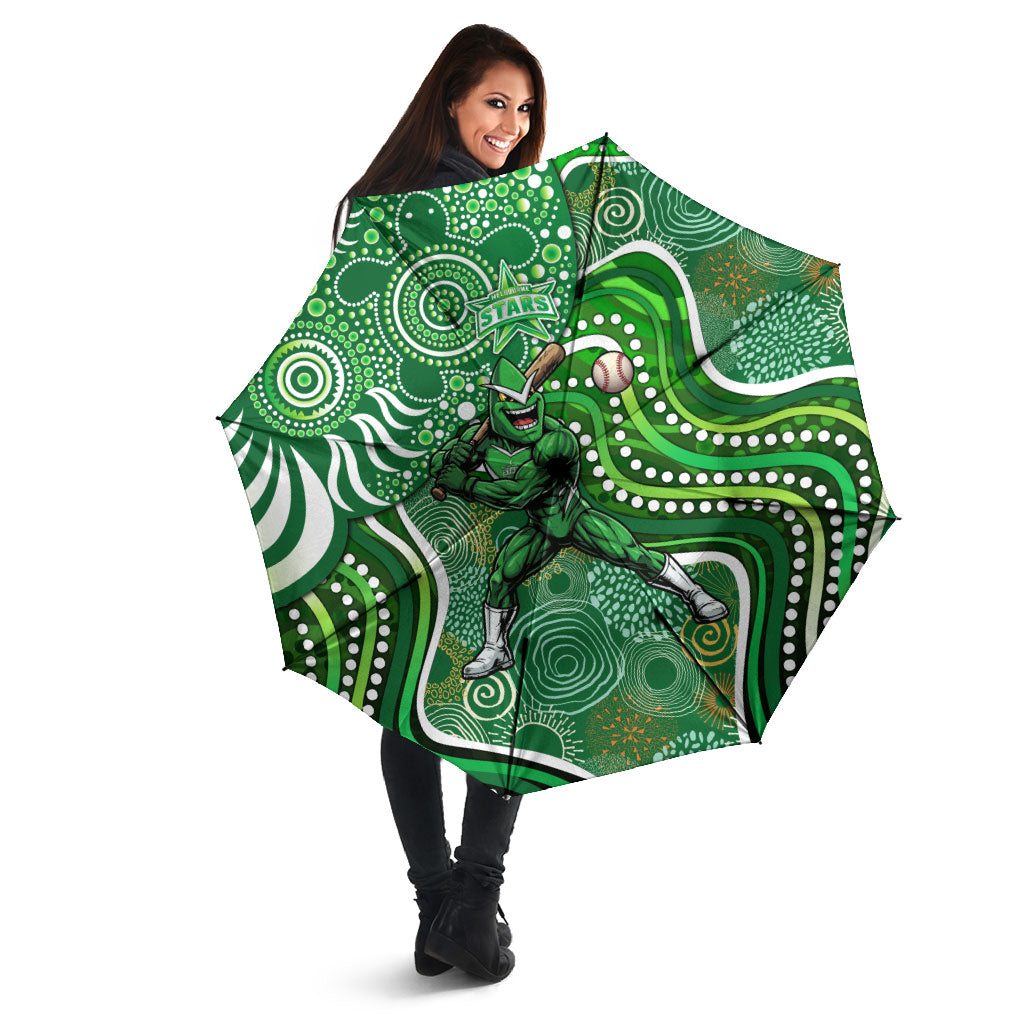 Melbourne Stars Umbrella Indigenous Dot Art Superhero Batter Tribal Pattern