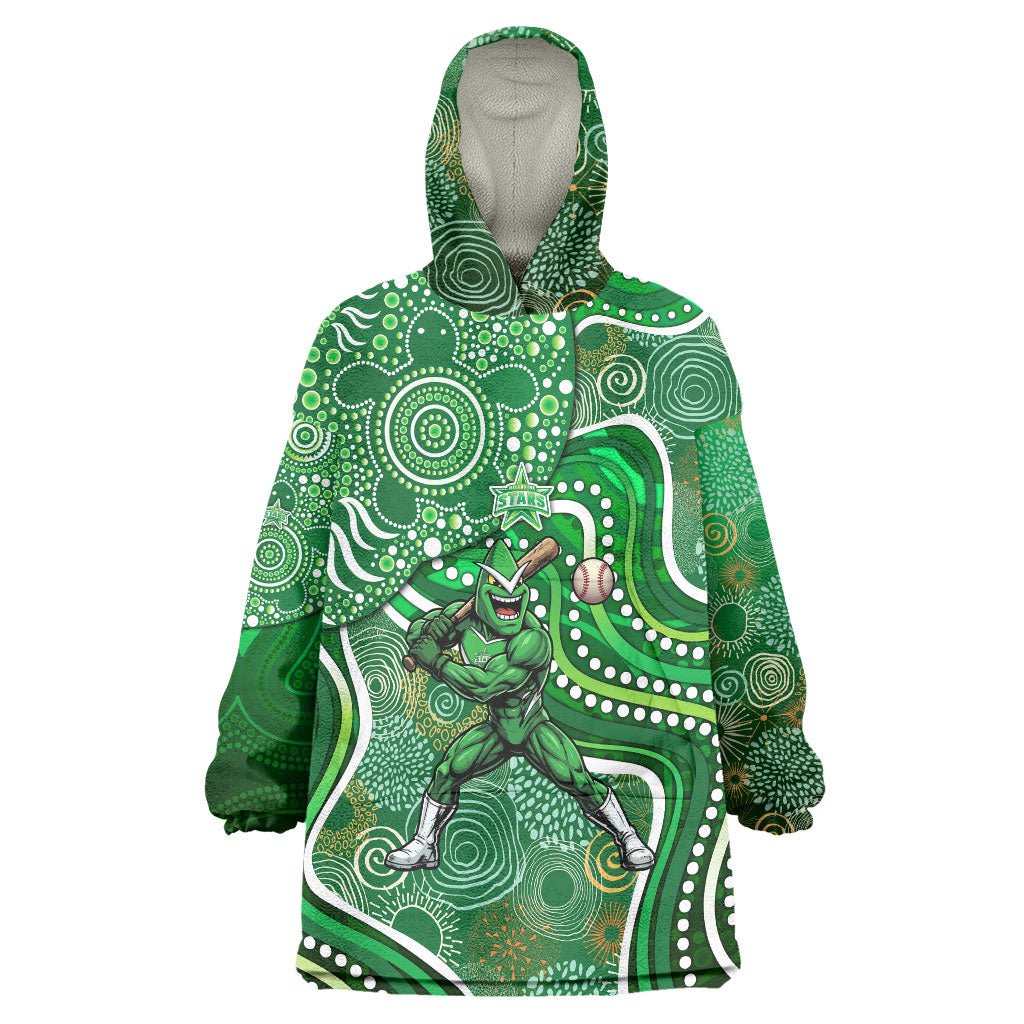 Melbourne Stars Wearable Blanket Hoodie Indigenous Dot Art Superhero Batter Tribal Pattern
