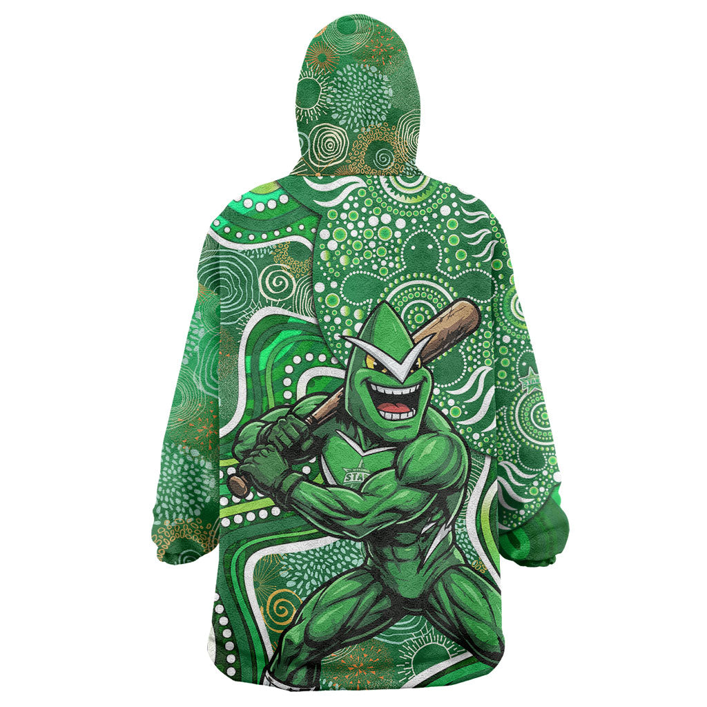 Melbourne Stars Wearable Blanket Hoodie Indigenous Dot Art Superhero Batter Tribal Pattern