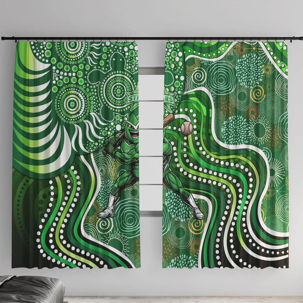 Melbourne Stars Window Curtain Indigenous Dot Art Superhero Batter Tribal Pattern