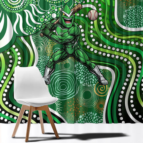 Melbourne Stars Window Curtain Indigenous Dot Art Superhero Batter Tribal Pattern