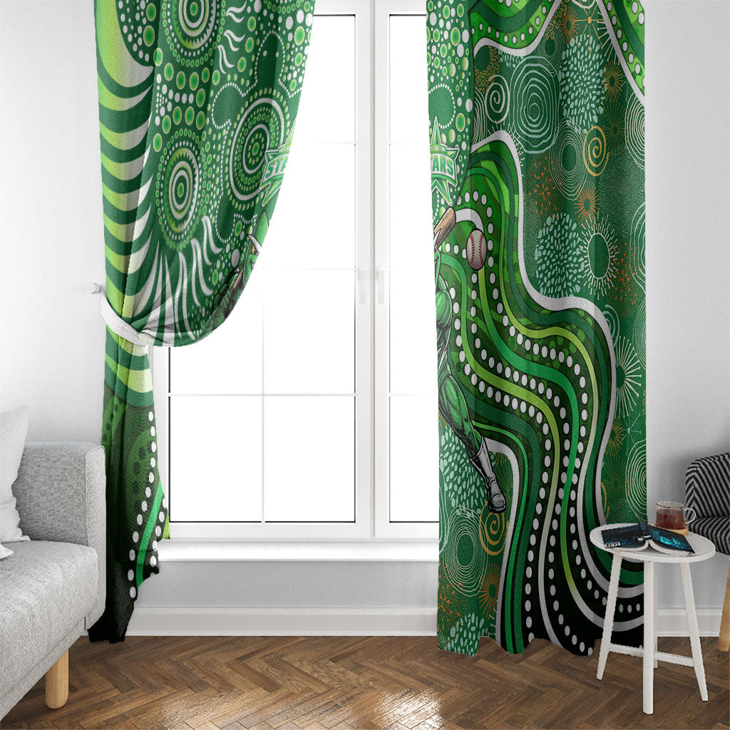 Melbourne Stars Window Curtain Indigenous Dot Art Superhero Batter Tribal Pattern