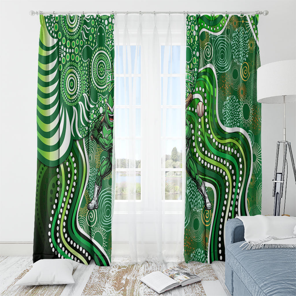 Melbourne Stars Window Curtain Indigenous Dot Art Superhero Batter Tribal Pattern