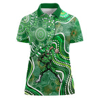 Melbourne Stars Women Polo Shirt Indigenous Dot Art Superhero Batter Tribal Pattern