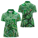 Melbourne Stars Women Polo Shirt Indigenous Dot Art Superhero Batter Tribal Pattern