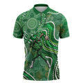 Melbourne Stars Zipper Polo Shirt Indigenous Dot Art Superhero Batter Tribal Pattern