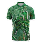 Melbourne Stars Zipper Polo Shirt Indigenous Dot Art Superhero Batter Tribal Pattern