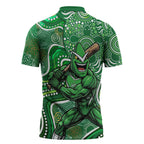 Melbourne Stars Zipper Polo Shirt Indigenous Dot Art Superhero Batter Tribal Pattern