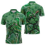 Melbourne Stars Zipper Polo Shirt Indigenous Dot Art Superhero Batter Tribal Pattern