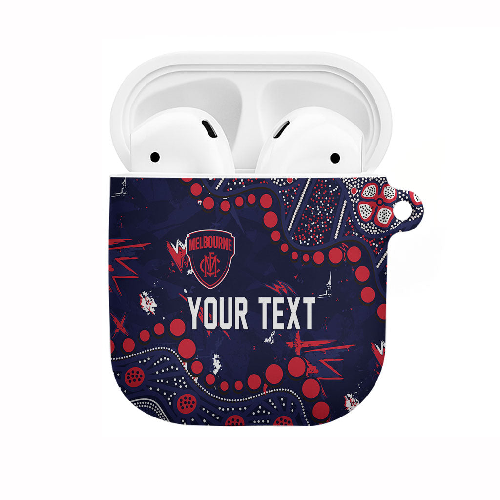 Personalized Melbourne Demons AirPods Case Aboriginal Pattern with Graffiti Style