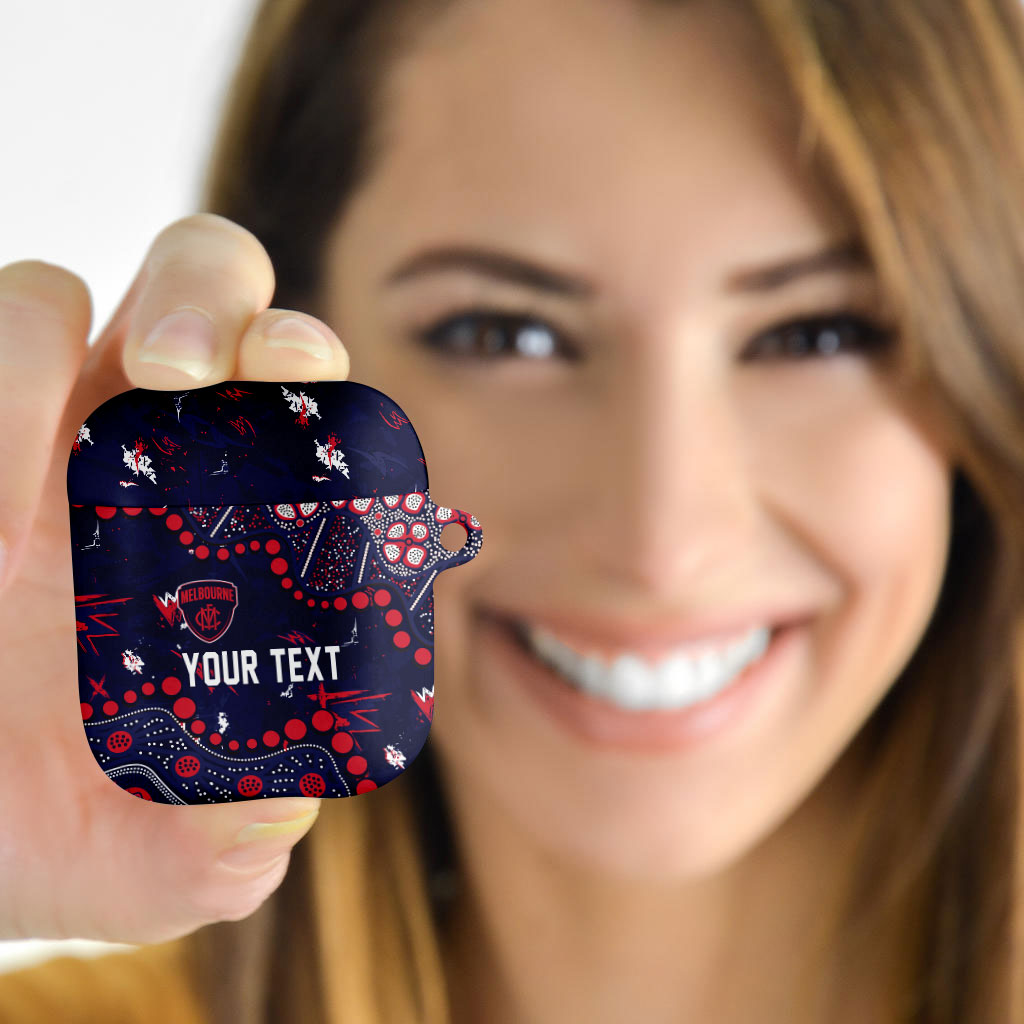 Personalized Melbourne Demons AirPods Case Aboriginal Pattern with Graffiti Style