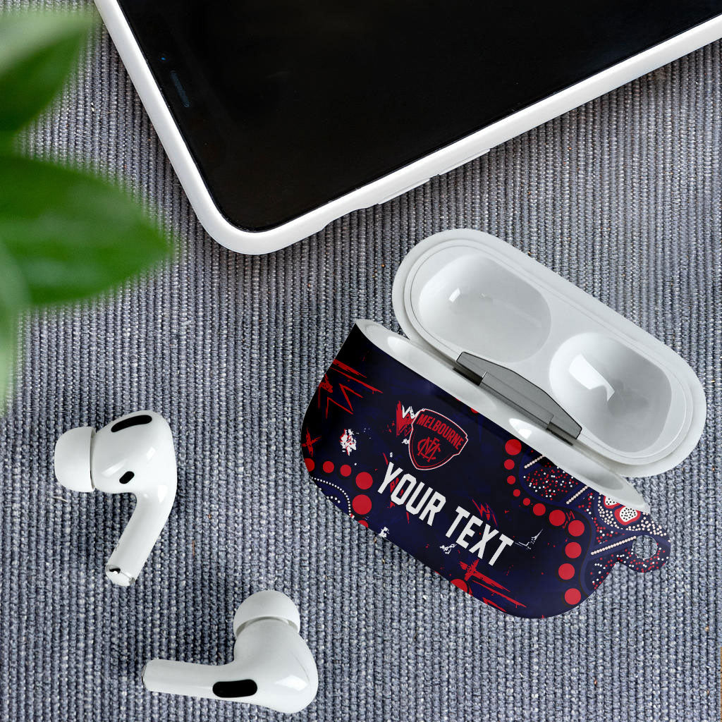 Personalized Melbourne Demons AirPods Case Aboriginal Pattern with Graffiti Style