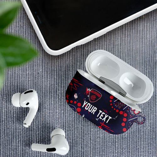 Personalized Melbourne Demons AirPods Case Aboriginal Pattern with Graffiti Style