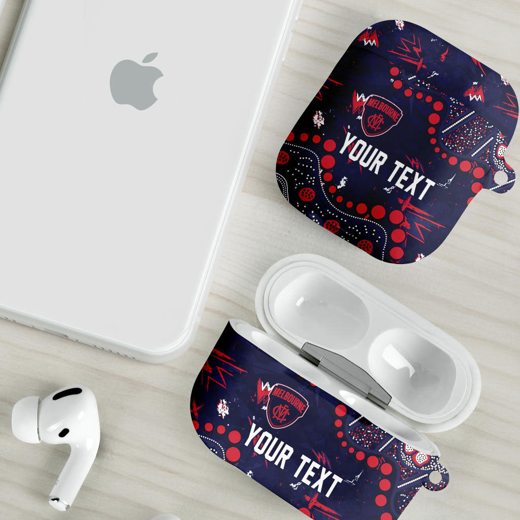 Personalized Melbourne Demons AirPods Case Aboriginal Pattern with Graffiti Style