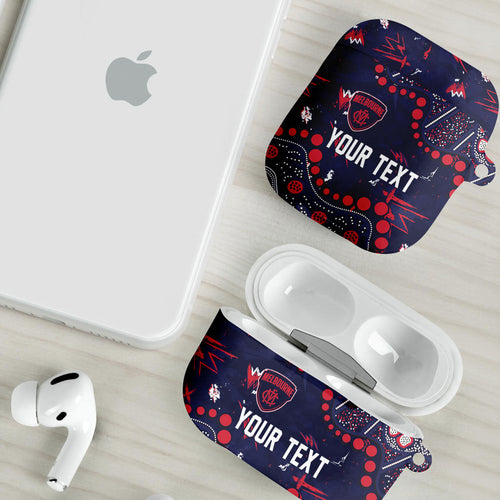 Personalized Melbourne Demons AirPods Case Aboriginal Pattern with Graffiti Style