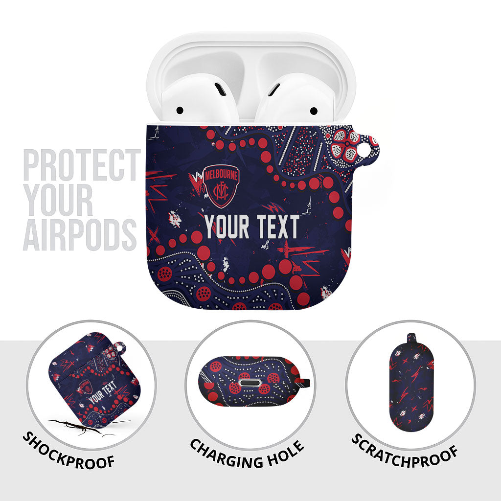 Personalized Melbourne Demons AirPods Case Aboriginal Pattern with Graffiti Style