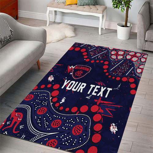Personalized Melbourne Demons Area Rug Aboriginal Pattern with Graffiti Style