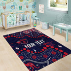 Personalized Melbourne Demons Area Rug Aboriginal Pattern with Graffiti Style