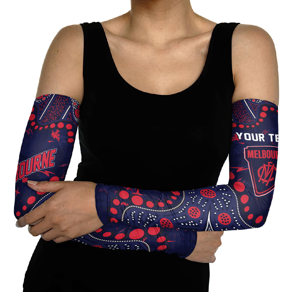 Personalized Melbourne Demons Arm Sleeves Aboriginal Pattern with Graffiti Style