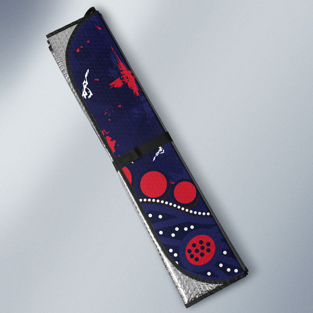 Personalized Melbourne Demons Auto Sun Shade Aboriginal Pattern with Graffiti Style