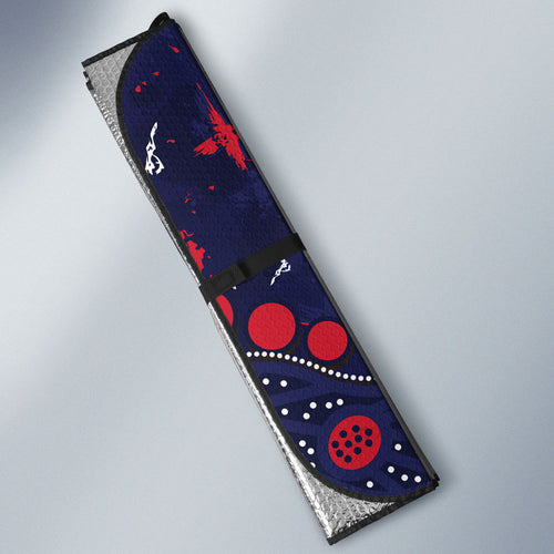 Personalized Melbourne Demons Auto Sun Shade Aboriginal Pattern with Graffiti Style