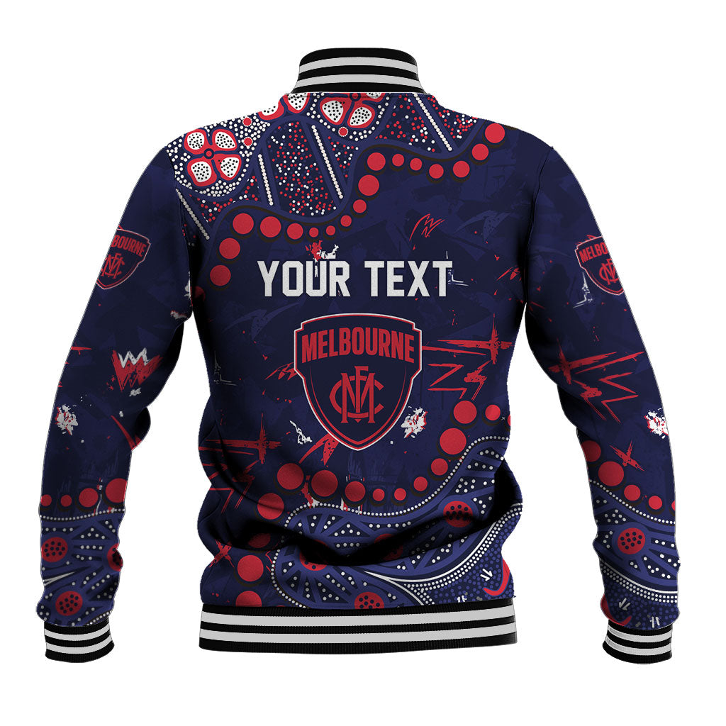 Personalized Melbourne Demons Baseball Jacket Aboriginal Pattern with Graffiti Style