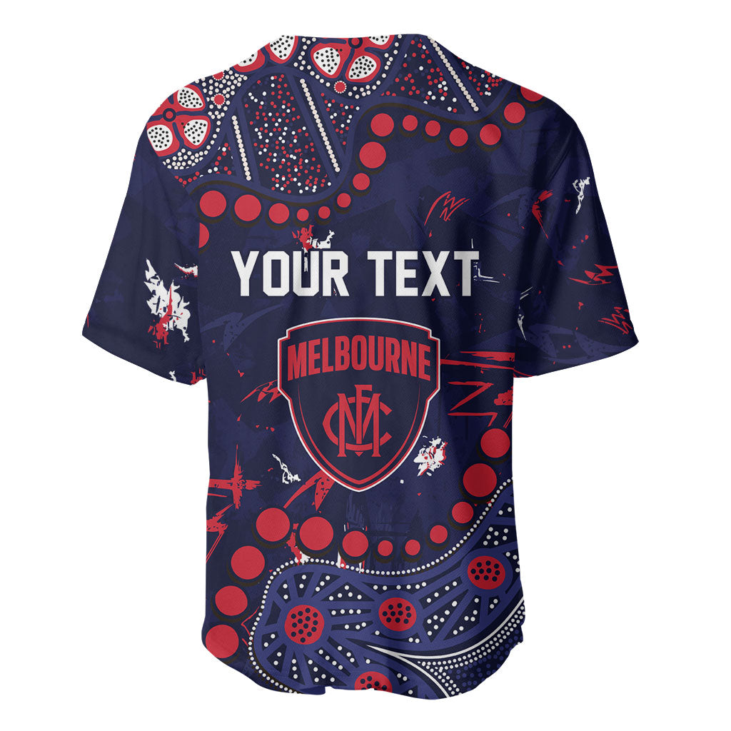 Personalized Melbourne Demons Baseball Jersey Aboriginal Pattern with Graffiti Style