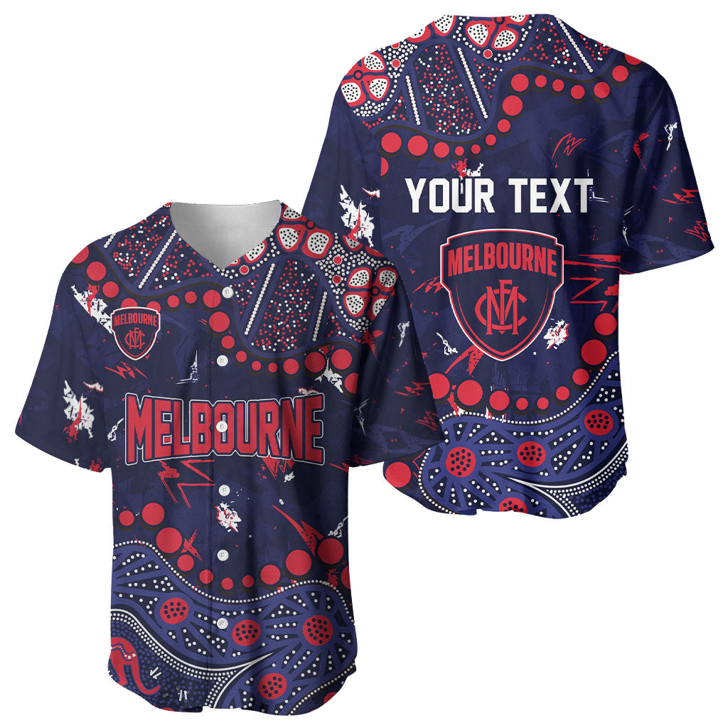 Personalized Melbourne Demons Baseball Jersey Aboriginal Pattern with Graffiti Style