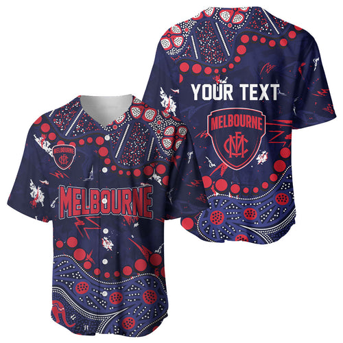 Personalized Melbourne Demons Baseball Jersey Aboriginal Pattern with Graffiti Style