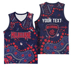Personalized Melbourne Demons Basketball Jersey Aboriginal Pattern with Graffiti Style