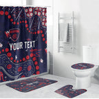 Personalized Melbourne Demons Bathroom Set Aboriginal Pattern with Graffiti Style