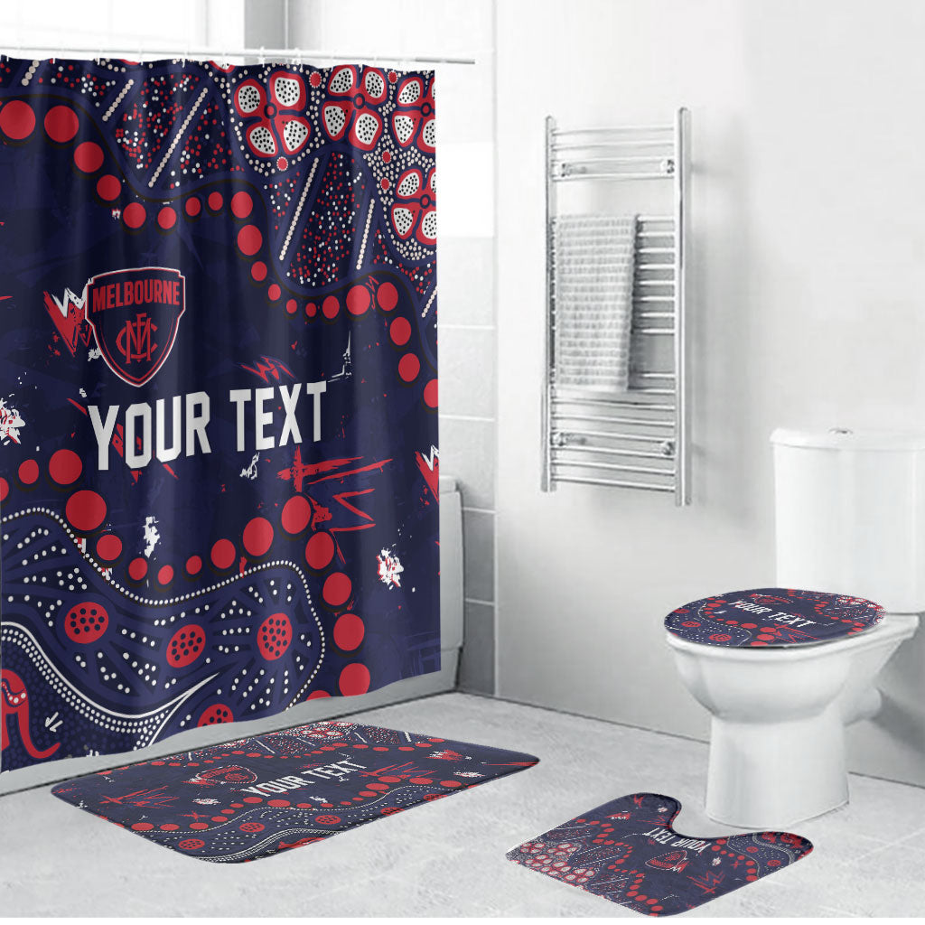 Personalized Melbourne Demons Bathroom Set Aboriginal Pattern with Graffiti Style