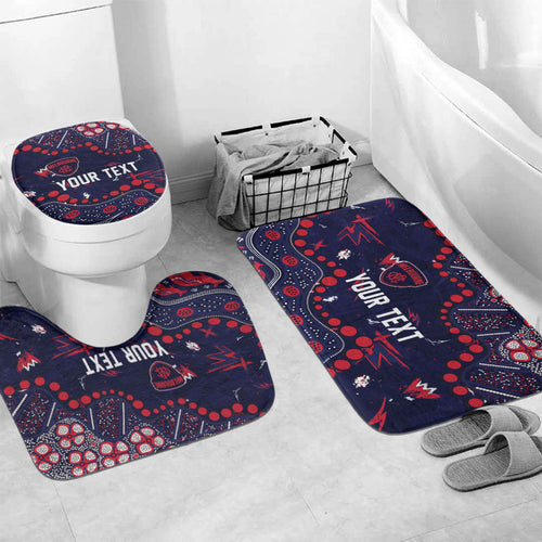 Personalized Melbourne Demons Bathroom Set Aboriginal Pattern with Graffiti Style
